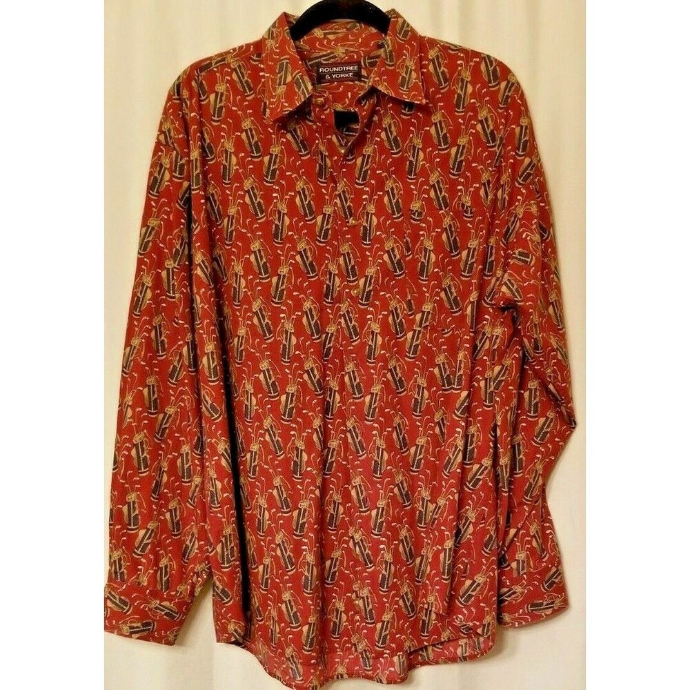 Men's Golf Shirt Golf Bags & Clubs Casual Button Down Pocket Size XL